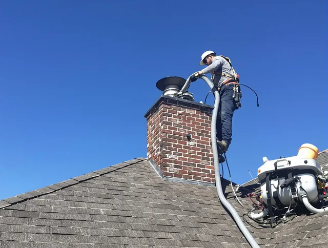 Dedicated Pine Hills Chimney Sweep team member cleaning a chimney in Pine Hills, FL
