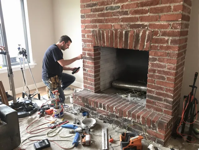 Pine Hills Chimney Sweep specialist finalizing chimney liner service in Pine Hills, FL