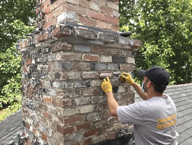In-progress chimney restoration by Pine Hills Chimney Sweep in Pine Hills, FL