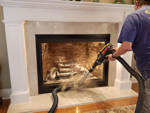 Fireplace cleaning performed by Pine Hills Chimney Sweep in Pine Hills, FL
